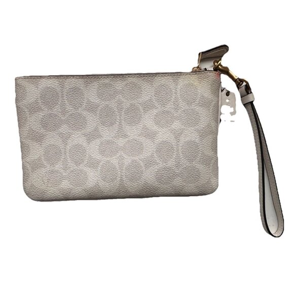 Coach Small Wristlet / Wallet In Signature Canvas With Snowman (tiny flaws) Xmas - Picture 6 of 8